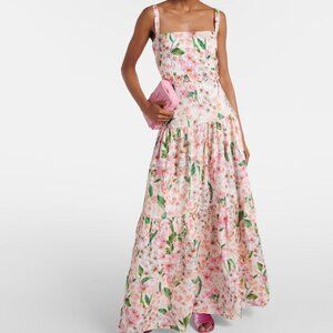 AGUA BY AGUA BENDITA Lima Floral Linen Maxi Dress